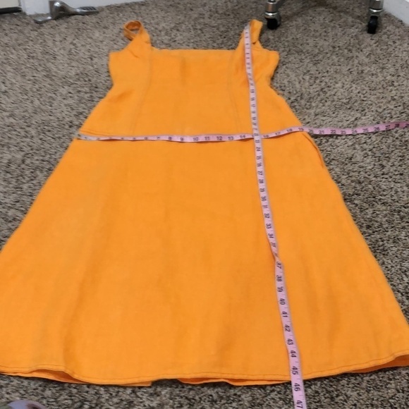 NICHOLAS Button Pinafore Midi Dress Size US 6 Orange Linen - Picture 8 of 11